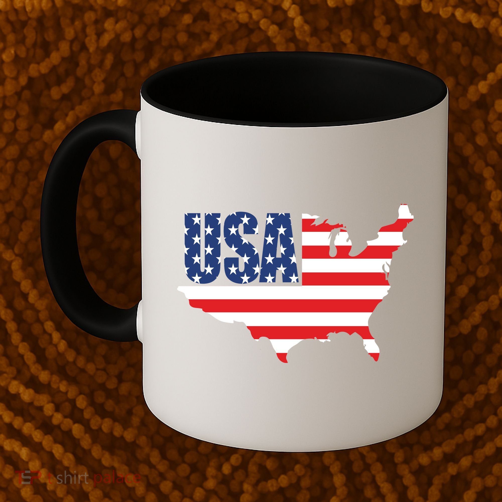 USA American US Flag Map Patriotic Coffee Mug