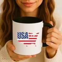 USA American US Flag Map Patriotic Coffee Mug thumb 3