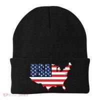 USA American US Flag Map Patriotic Beanie thumb 0