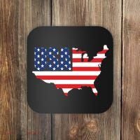 USA American US Flag Map Patriotic Coaster thumb 0