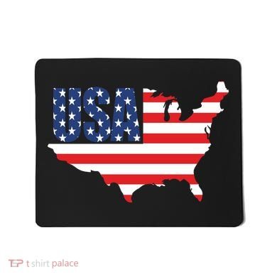 USA American US Flag Map Patriotic Mousepad