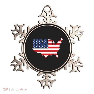 USA American US Flag Map Patriotic Ornament