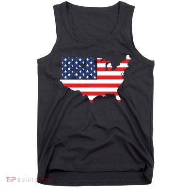 USA American US Flag Map Patriotic Tank Top