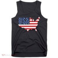 USA American US Flag Map Patriotic Tank Top thumb 0