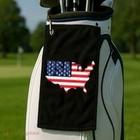 USA American US Flag Map Patriotic Golf Towel thumb 2