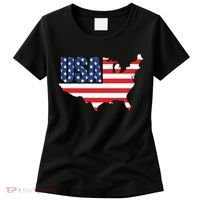 USA American US Flag Map Patriotic Women's T-Shirt thumb 0