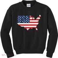 USA American US Flag Map Patriotic Kids Sweatshirt thumb 0