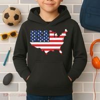 USA American US Flag Map Patriotic Kids Hoodie thumb 2