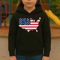 USA American US Flag Map Patriotic Kids Hoodie thumb 3