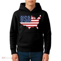 USA American US Flag Map Patriotic Kids Hoodie thumb 4