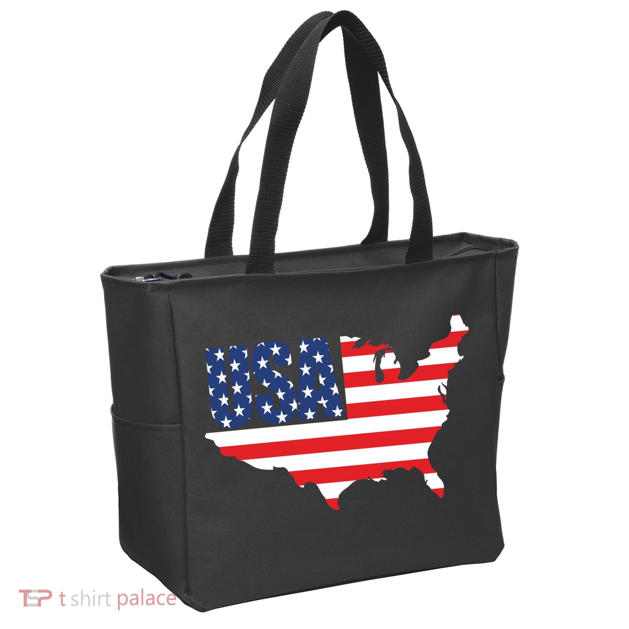 USA American US Flag Map Patriotic Tote Bag