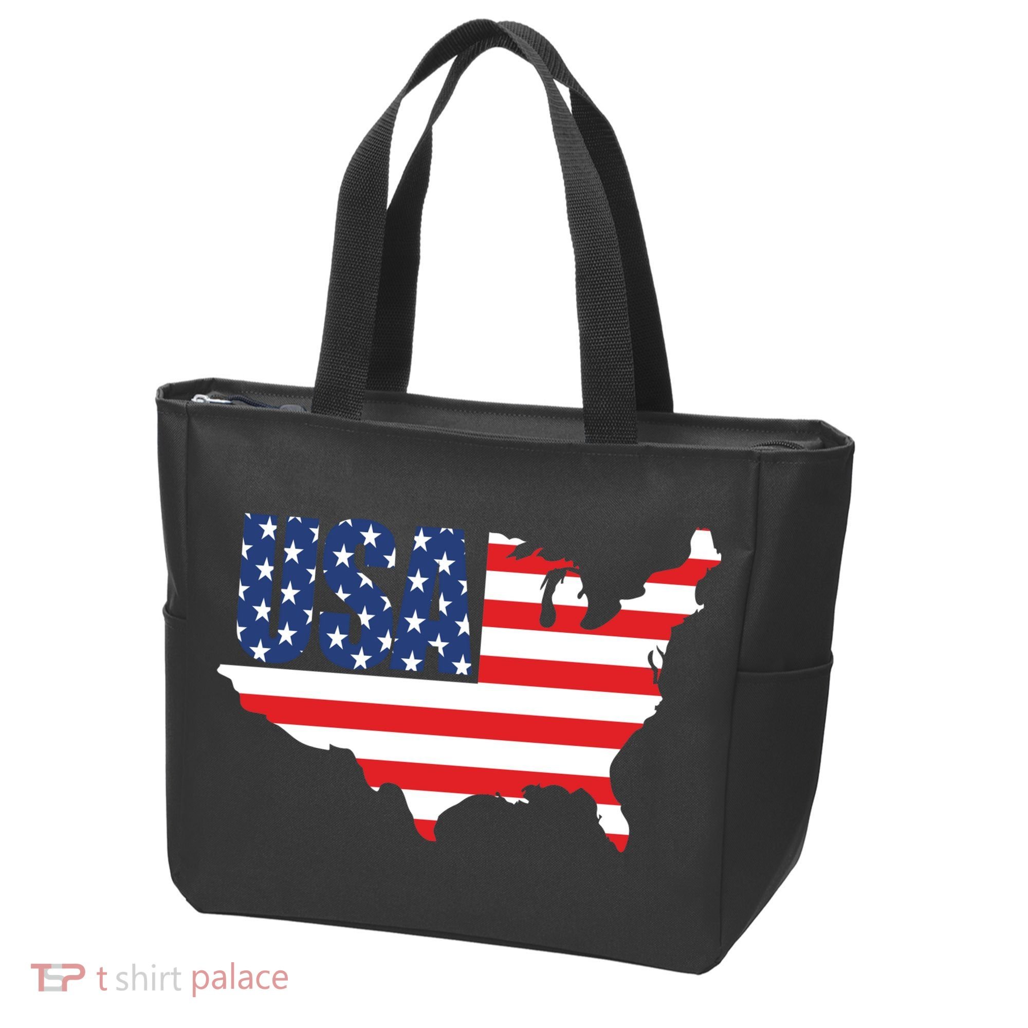 USA American US Flag Map Patriotic Tote Bag