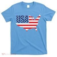 USA American US Flag Map Patriotic T-Shirt thumb 0