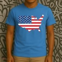 USA American US Flag Map Patriotic T-Shirt thumb 3