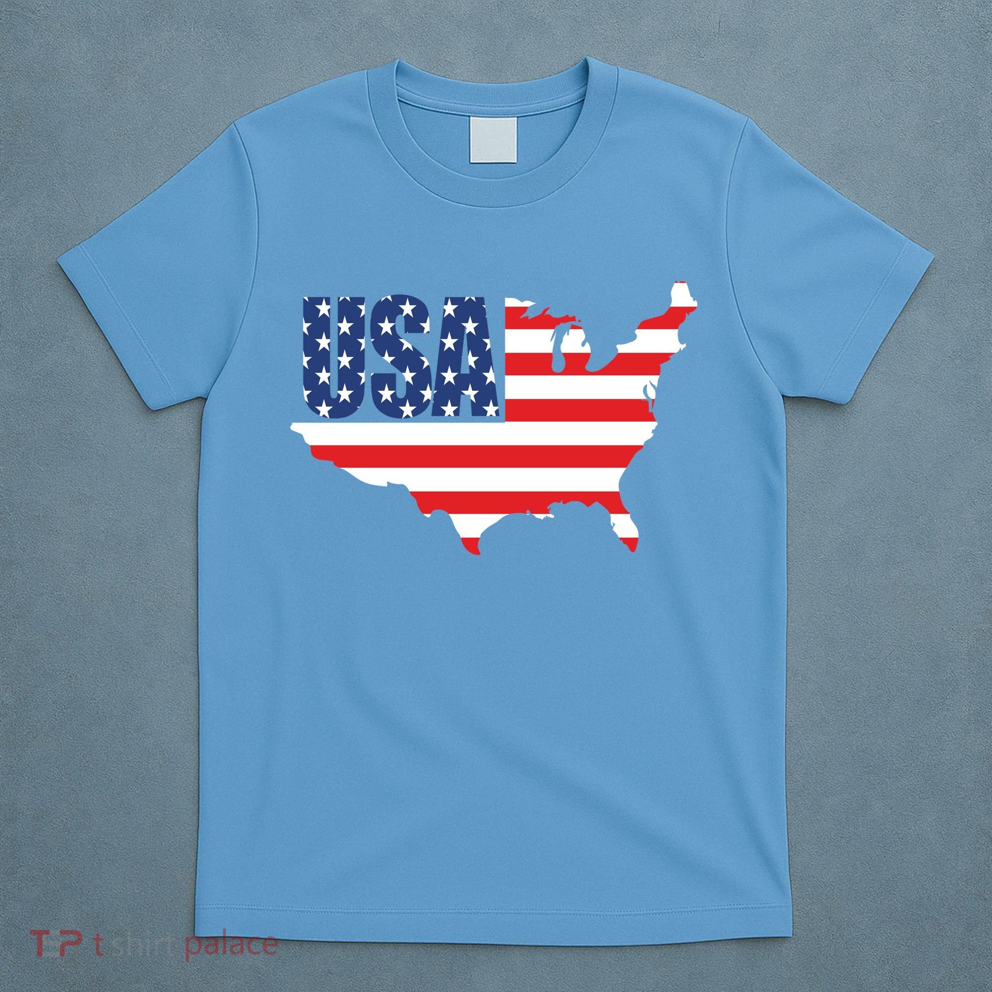 USA American US Flag Map Patriotic T-Shirt