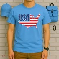 USA American US Flag Map Patriotic T-Shirt thumb 5