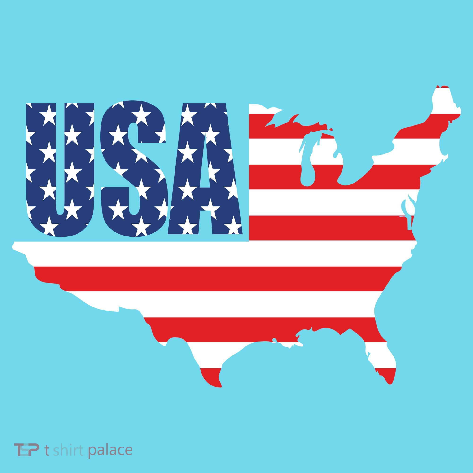 USA American US Flag Map Patriotic T-Shirt