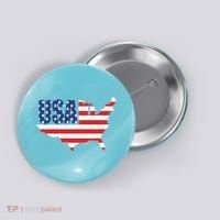 USA American US Flag Map Patriotic Button thumb 0