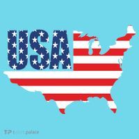 USA American US Flag Map Patriotic Button thumb 1