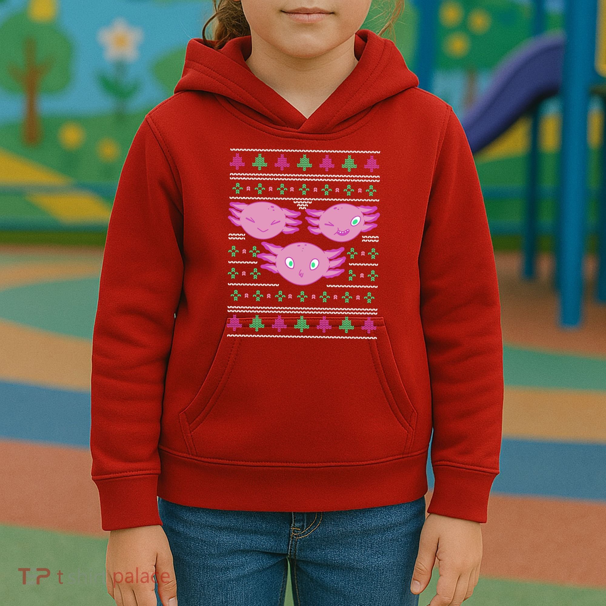 Ultimate Axolotl Ugly Christmas Kids Hoodie