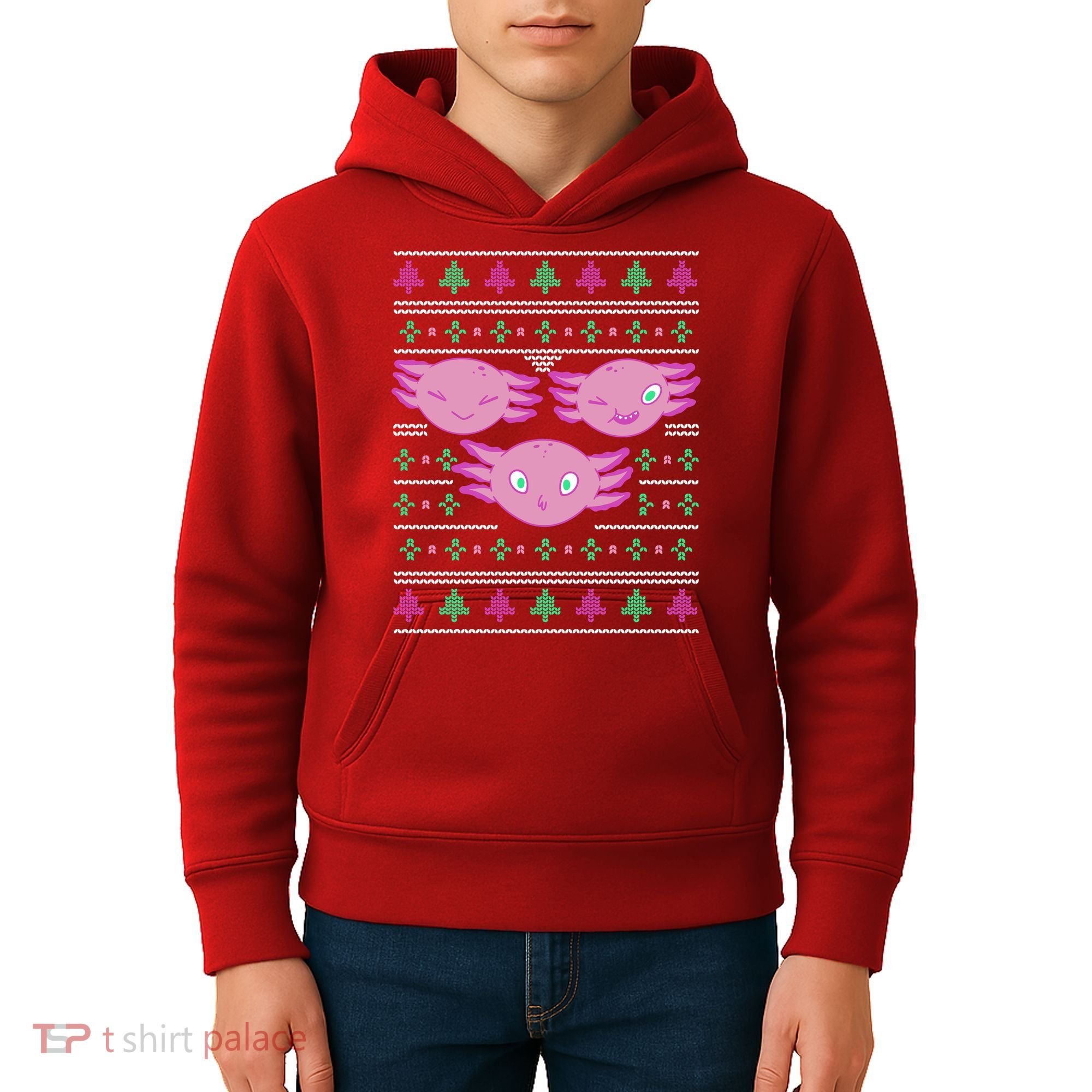 Ultimate Axolotl Ugly Christmas Kids Hoodie