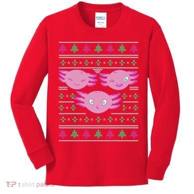 Ultimate Axolotl Ugly Christmas Kids Long Sleeve Shirt