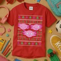 Ultimate Axolotl Ugly Christmas Kids T-Shirt thumb 3