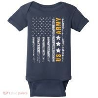 US Army Usa Grunge Flag Army Baby Bodysuit thumb 0