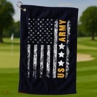 US Army Usa Grunge Flag Army Golf Towel thumb 1