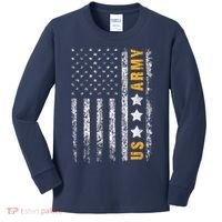 US Army Usa Grunge Flag Army Kids Long Sleeve Shirt thumb 0