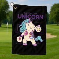 Unicorn Anatomy Golf Towel thumb 1