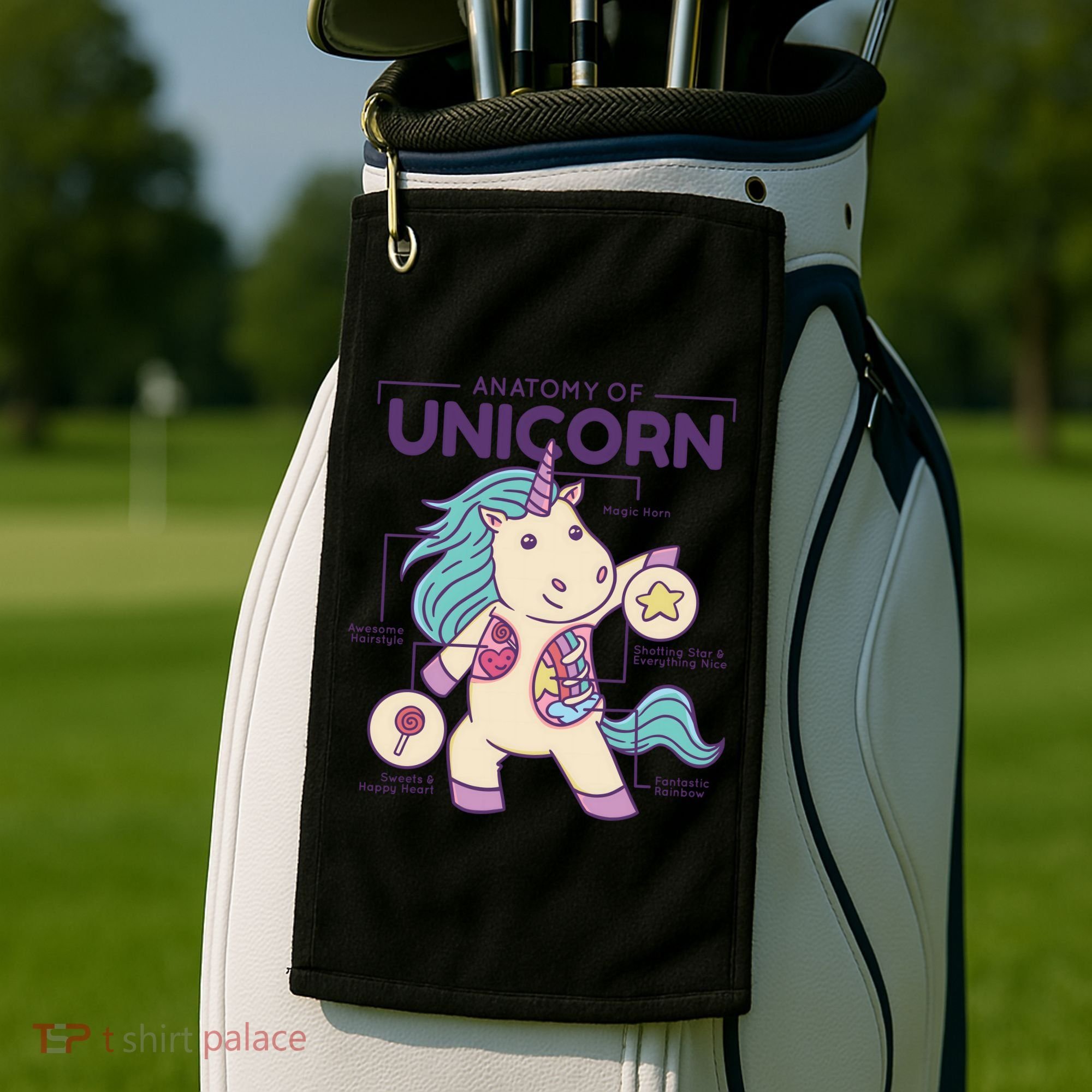 Unicorn Anatomy Golf Towel