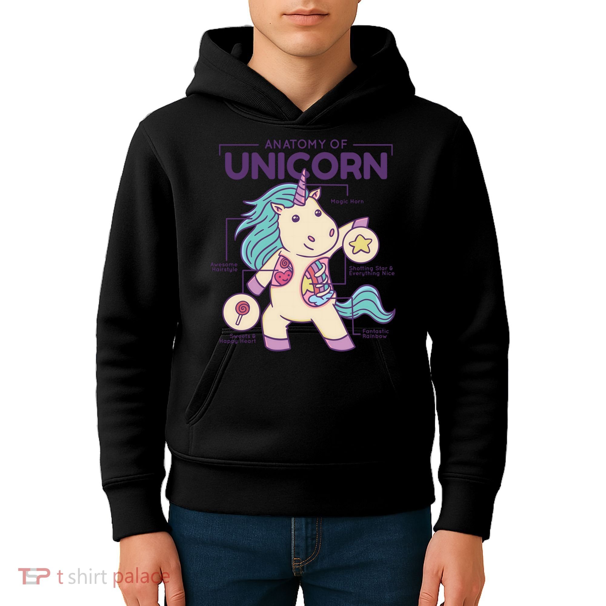 Unicorn Anatomy Kids Hoodie