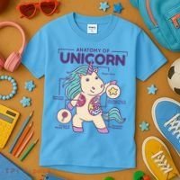 Unicorn Anatomy Kids T-Shirt thumb 3