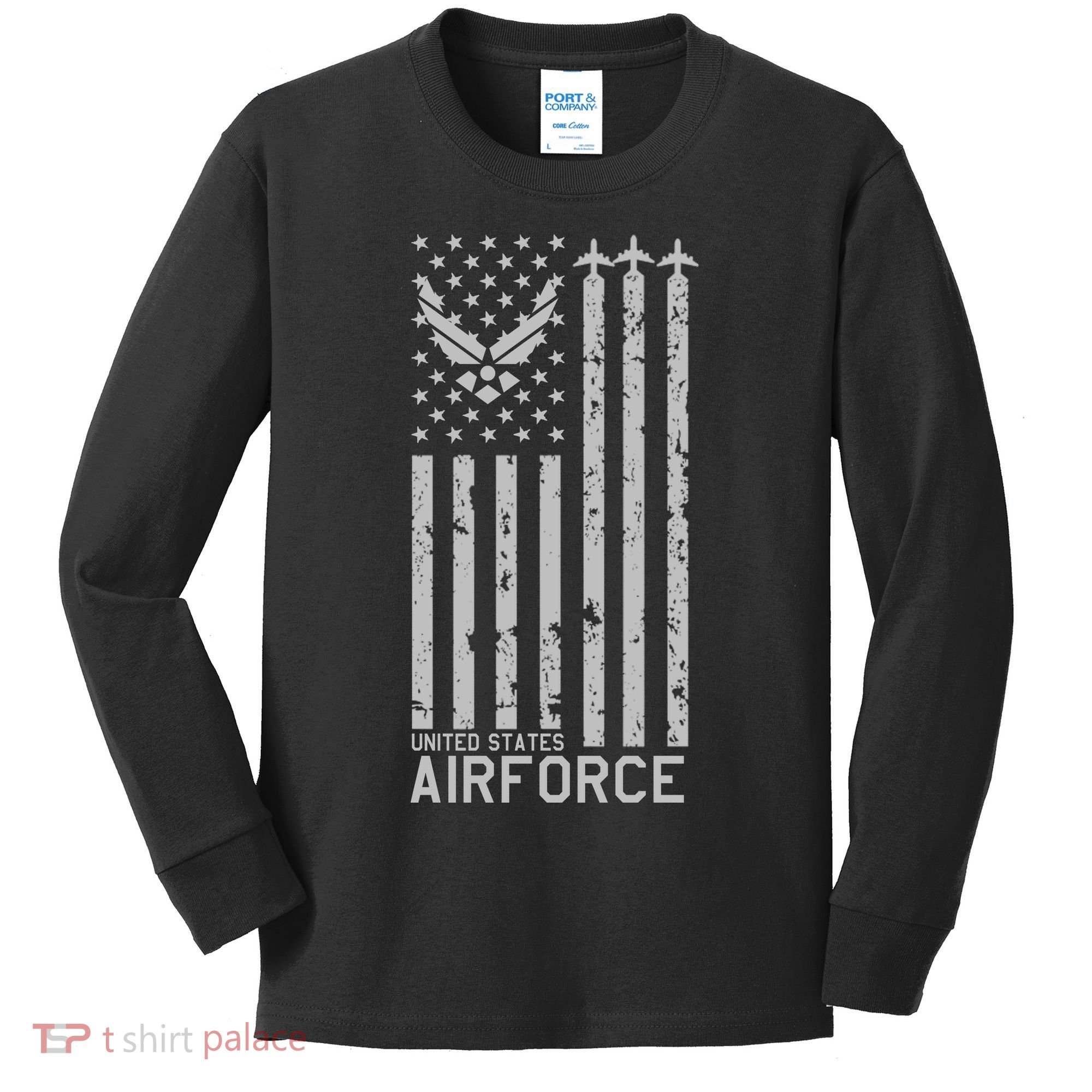 U.S. Airforce United States Air Force Flag Kids Long Sleeve Shirt