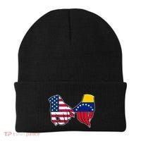 Usa And Venezuela Flags Hands Together Cute Gift Beanie thumb 0