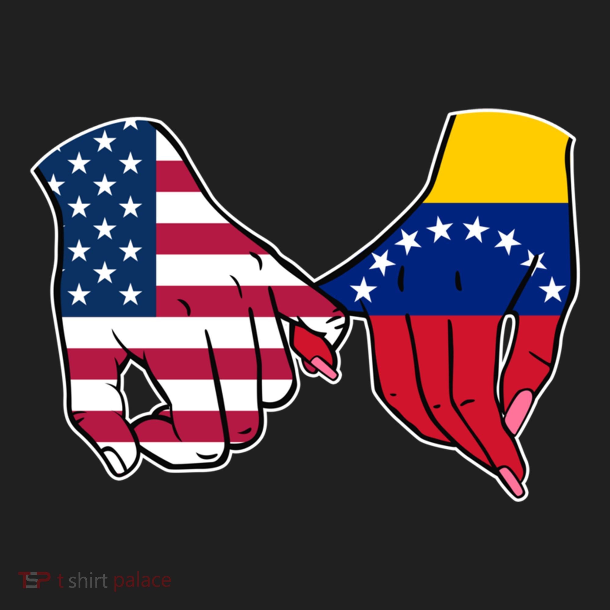 Usa And Venezuela Flags Hands Together Cute Gift Beanie