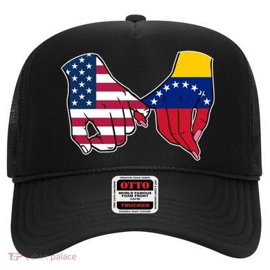 Usa And Venezuela Flags Hands Together Cute Gift Hat