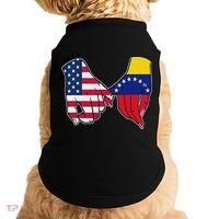 Usa And Venezuela Flags Hands Together Doggie Tank thumb 0