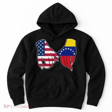 Usa And Venezuela Flags Hands Together Hoodie