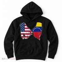 Usa And Venezuela Flags Hands Together Hoodie thumb 0