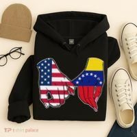Usa And Venezuela Flags Hands Together Hoodie thumb 4