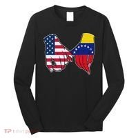 Usa And Venezuela Flags Hands Together Long Sleeve Shirt thumb 0