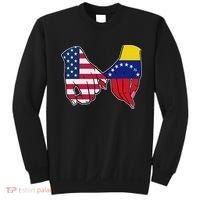 Usa And Venezuela Flags Hands Together Sweatshirt thumb 0
