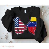 Usa And Venezuela Flags Hands Together Sweatshirt thumb 2