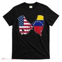 Usa And Venezuela Flags Hands Together T-Shirt thumb 0