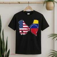 Usa And Venezuela Flags Hands Together T-Shirt thumb 2