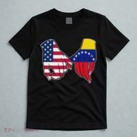 Usa And Venezuela Flags Hands Together T-Shirt thumb 5