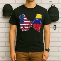 Usa And Venezuela Flags Hands Together T-Shirt thumb 6