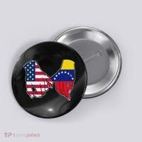 Usa And Venezuela Flags Hands Together Button thumb 0
